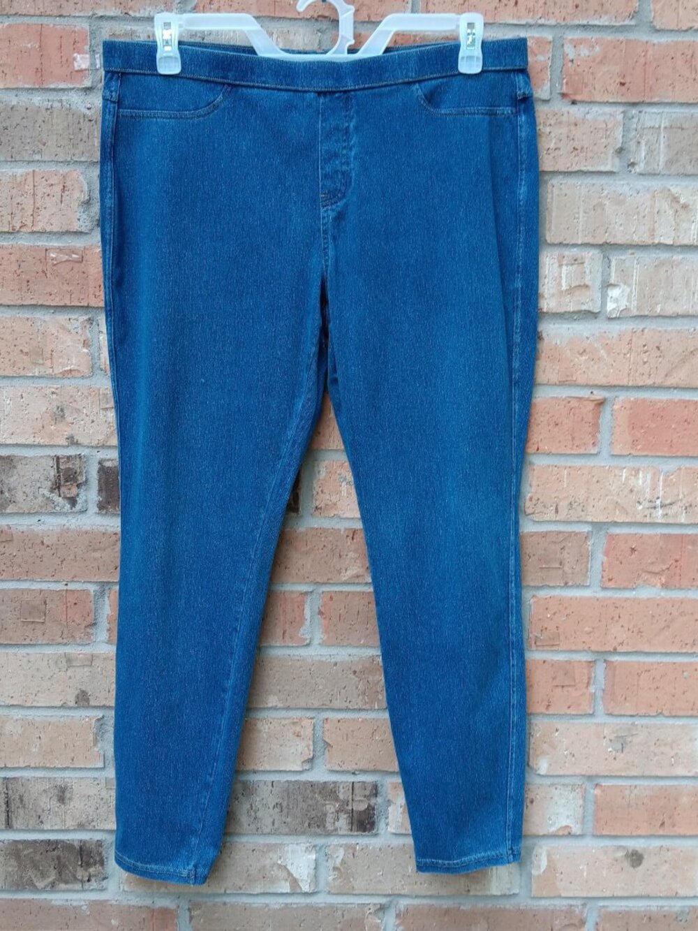 No nonsense Womens Stretch Pull On Jeggings Elastic Waist Blue Size XL